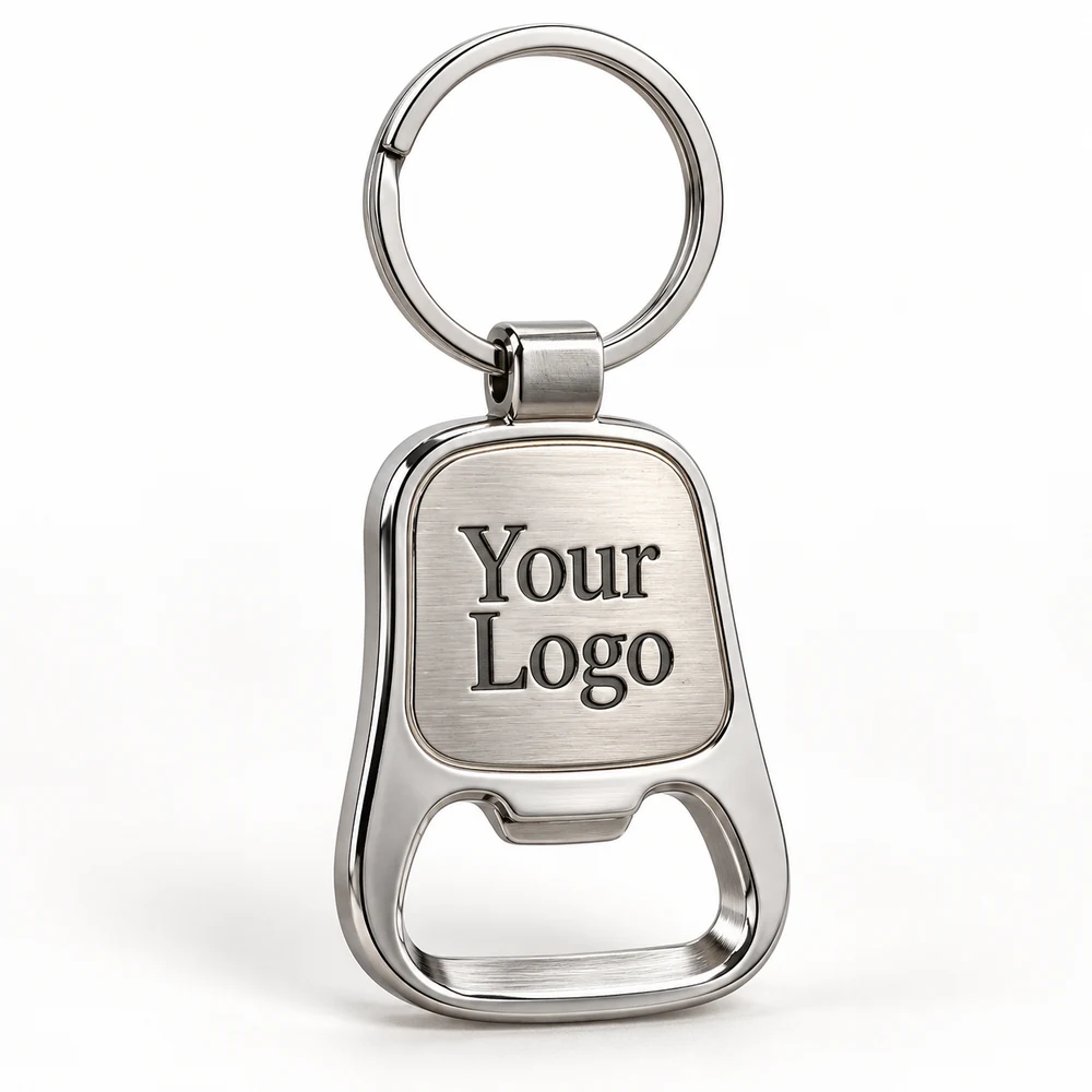 Chrome Bottle Opener Metal Keychain